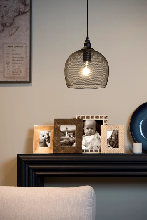 Lucide MESH - Suspension - Ø 22 cm - 1xE27 - Noir - ambiance 1